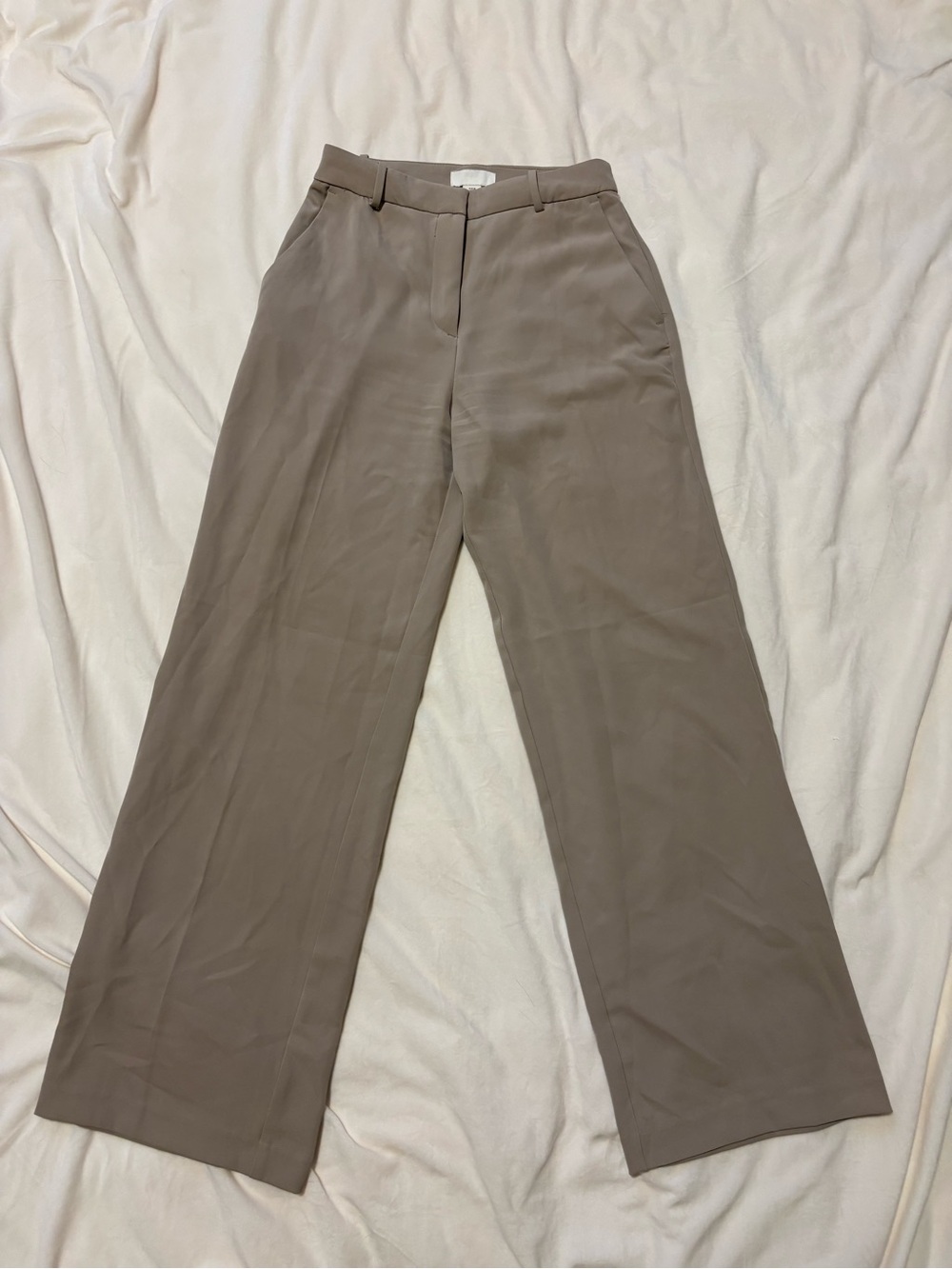 H&M Wide-Leg Pants in Taupe